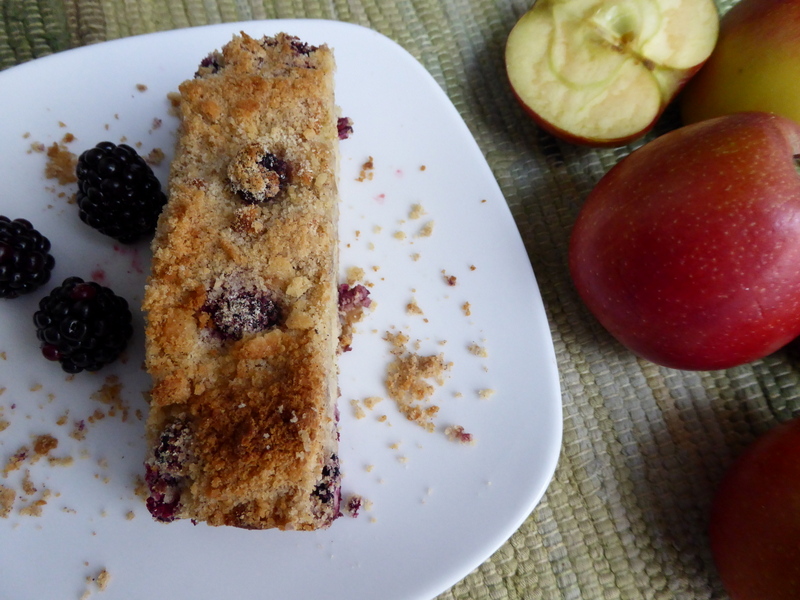 Sugar free blackberry and apple cake